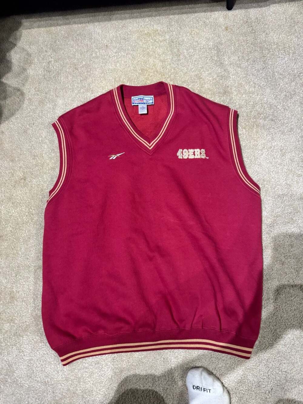 Vintage Reebok NFL Pro Line San Francisco 49ers V-Neck Sweater Vest XXL
